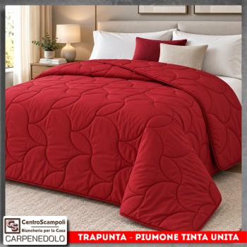 Trapunta Piumone Matrimoniale Tinta Unita – Rosso