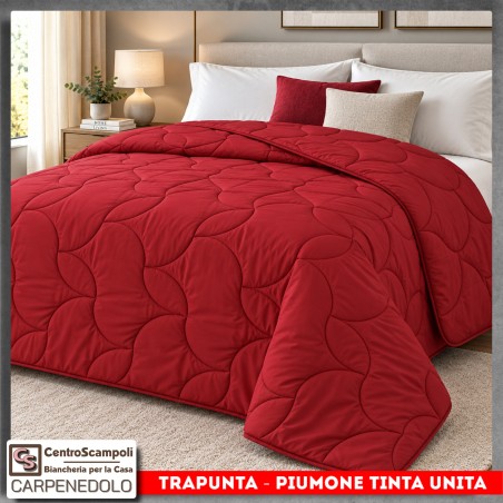 Trapunta Piumone Matrimoniale Tinta Unita – Rosso