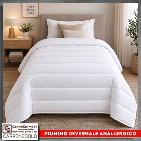 Piumino microfibra anallergico antiacaro 1 piazza e mezza