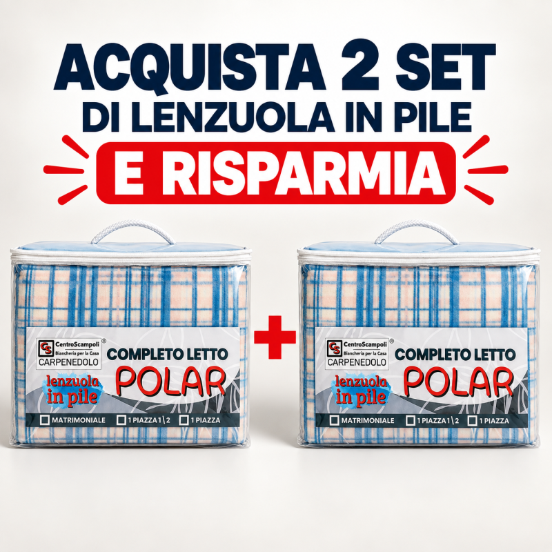 Offerta Quantità: 2 Set Lenzuola di Pile Matrimoniali Calde – Completo Letto Invernale in Microfibra Termica | 302