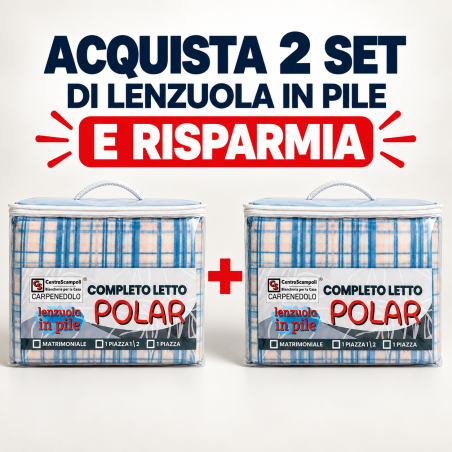 Offerta Quantità: 2 Set Lenzuola di Pile Matrimoniali Calde – Completo Letto Invernale in Microfibra Termica | 302