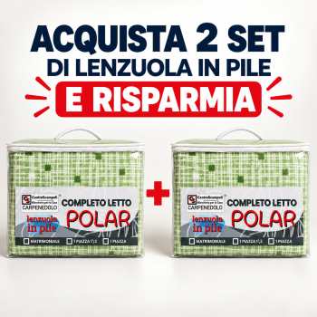 Offerta Quantità: 2 Set Lenzuola di Pile Matrimoniali Calde – Completo Letto Invernale in Microfibra Termica | 303