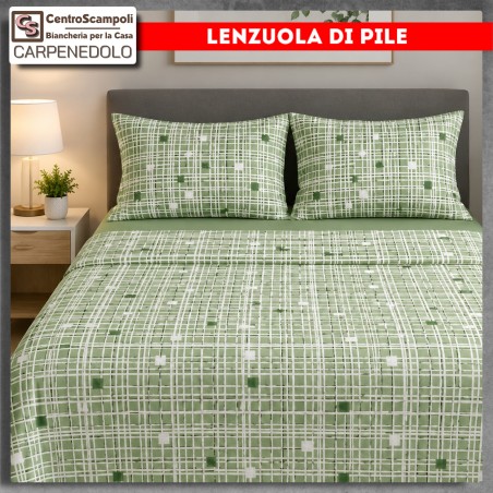 Offerta Quantità: 2 Set Lenzuola di Pile Matrimoniali Calde – Completo Letto Invernale in Microfibra Termica | 303