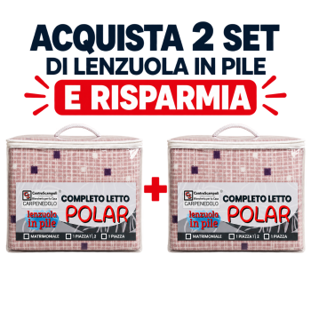 Offerta Quantità: 2 Set Lenzuola di Pile Matrimoniali Calde – Completo Letto Invernale in Microfibra Termica | 304