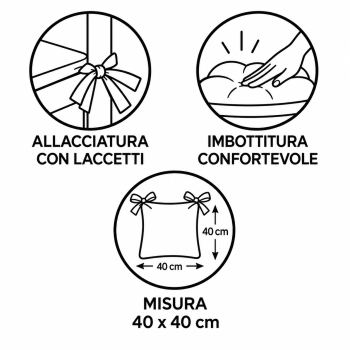 Cuscino per Sedia in Cotone con Laccetti | Var. 206091