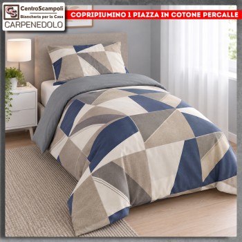 Set Copripiumino 1 Piazza singolo in Cotone Percalle | Var. 2065001