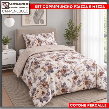Set Copripiumino Piazza e Mezza in Cotone Percalle | VAR. 2065003