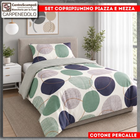 Set Copripiumino Piazza e Mezza in Cotone Percalle | VAR. 2065004