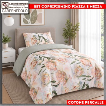 Set Copripiumino Piazza e Mezza in Cotone Percalle | VAR. 2065005