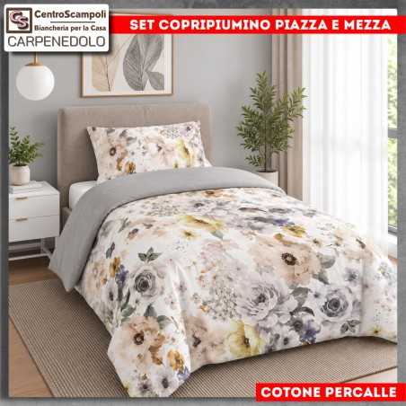 Set Copripiumino Piazza e Mezza in Cotone Percalle | VAR. 2065007