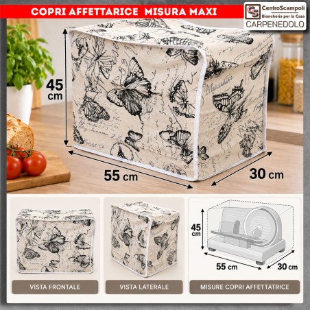 Copertura per Affettatrice Cucina | Copriaffettatrice Lavabile in Tessuto | Misura MAXI | VAR. 206321